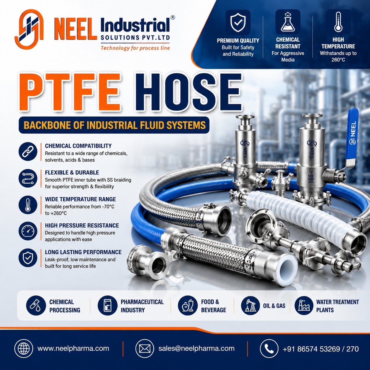 PTFE Hose Backbone of Industrial Fluid